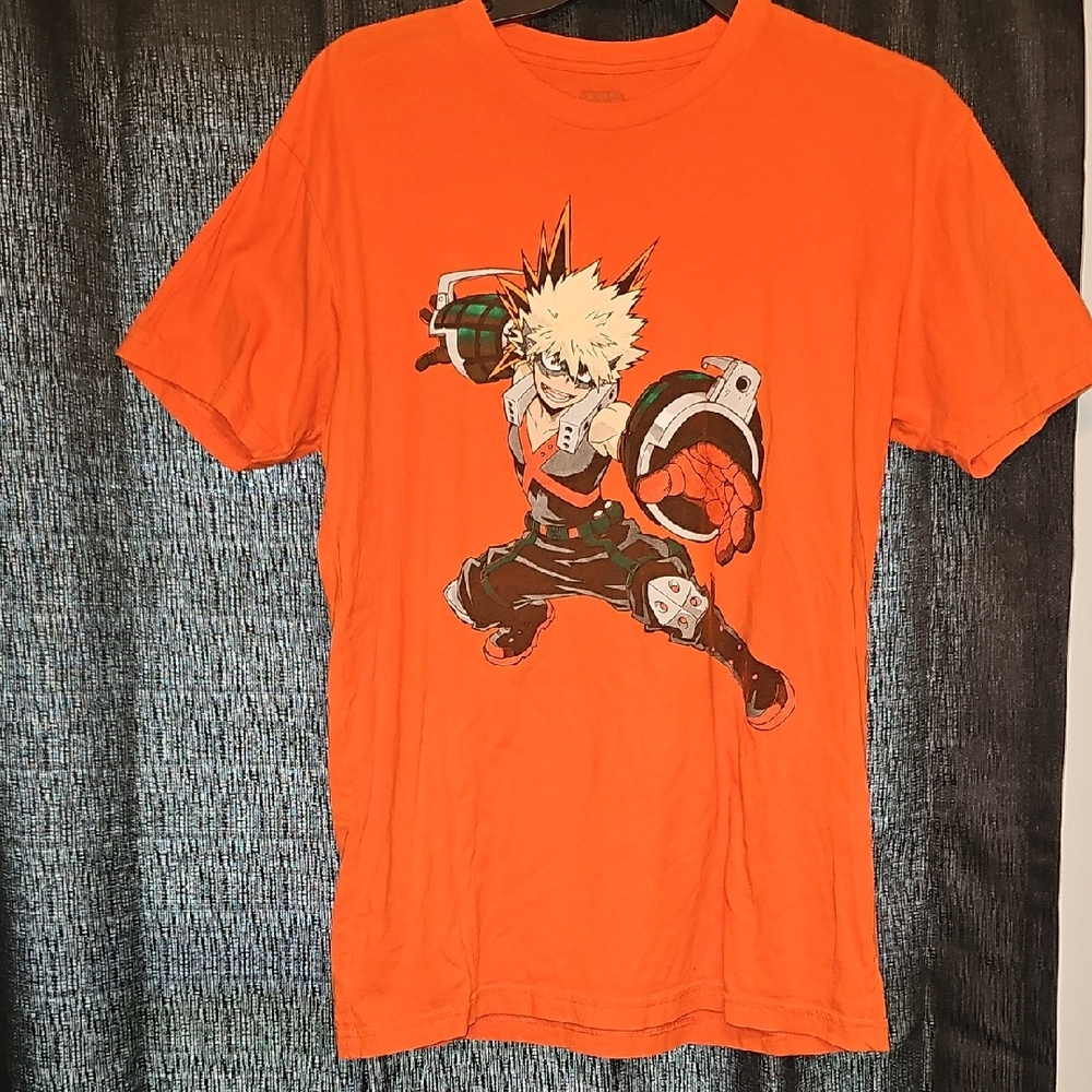 Vibrant Orange Short Sleeve Anime Tee